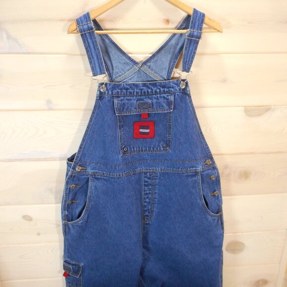Vintage Y2K LA Blues Women’s Plus Size 20W Bib Overalls Dark Denim 100% Cotton - Picture 2 of 14